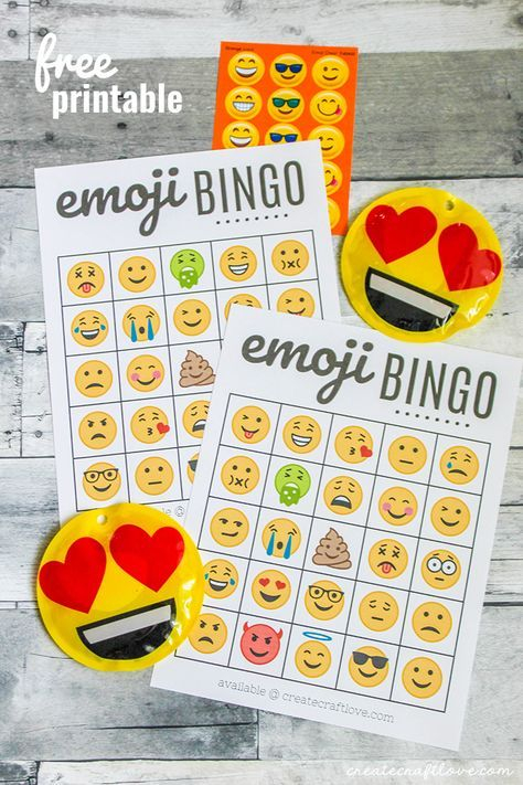 FREE Emoji Bingo Printable Emoji Theme Party Emoji 