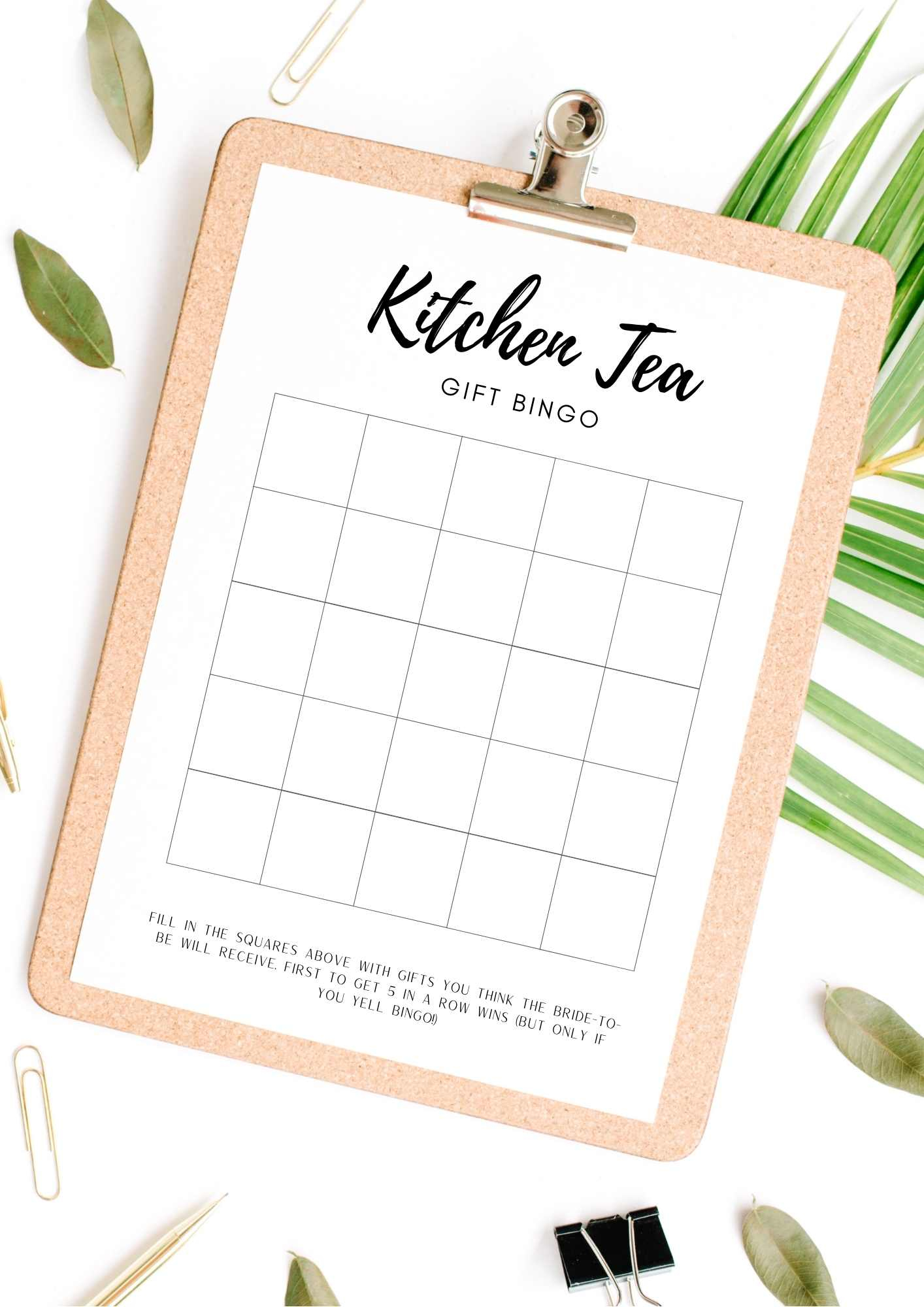 FREE Kitchen Tea Bingo Game Printable