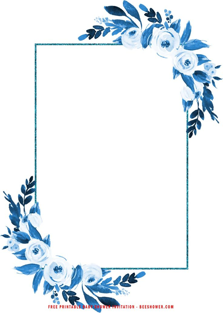  FREE Printable Dusty Blue Bridal Shower Invitatio In 