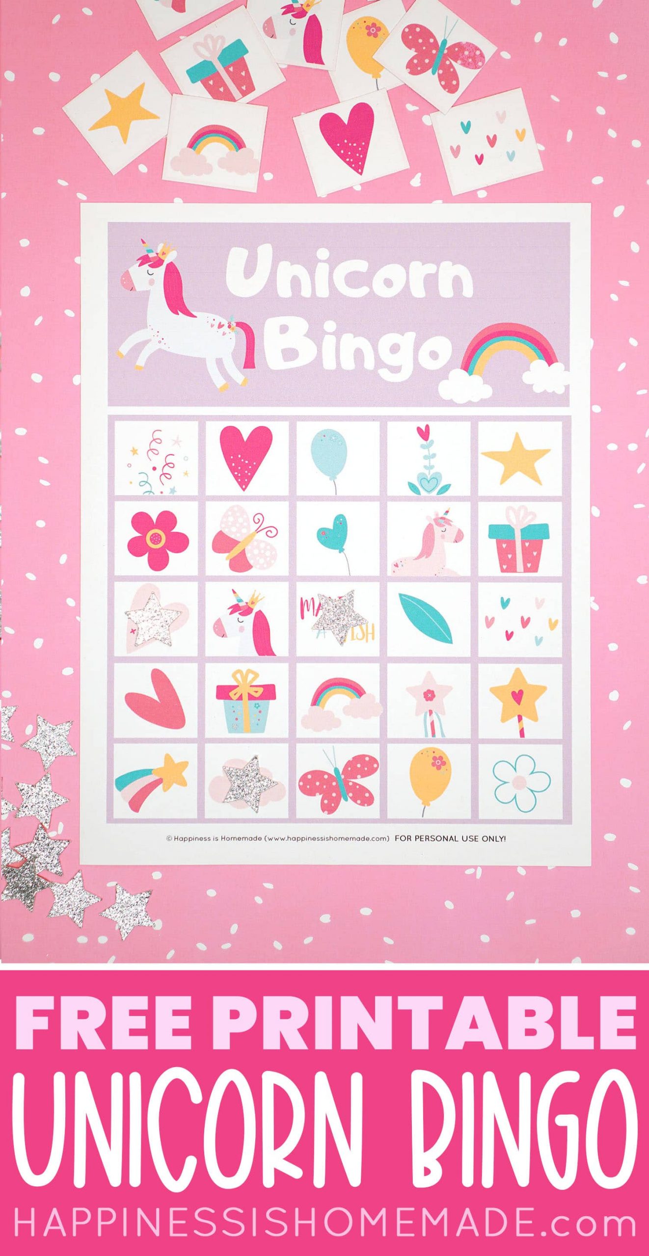 Free Printable Unicorn Bingo Game Happiness Is Homemade