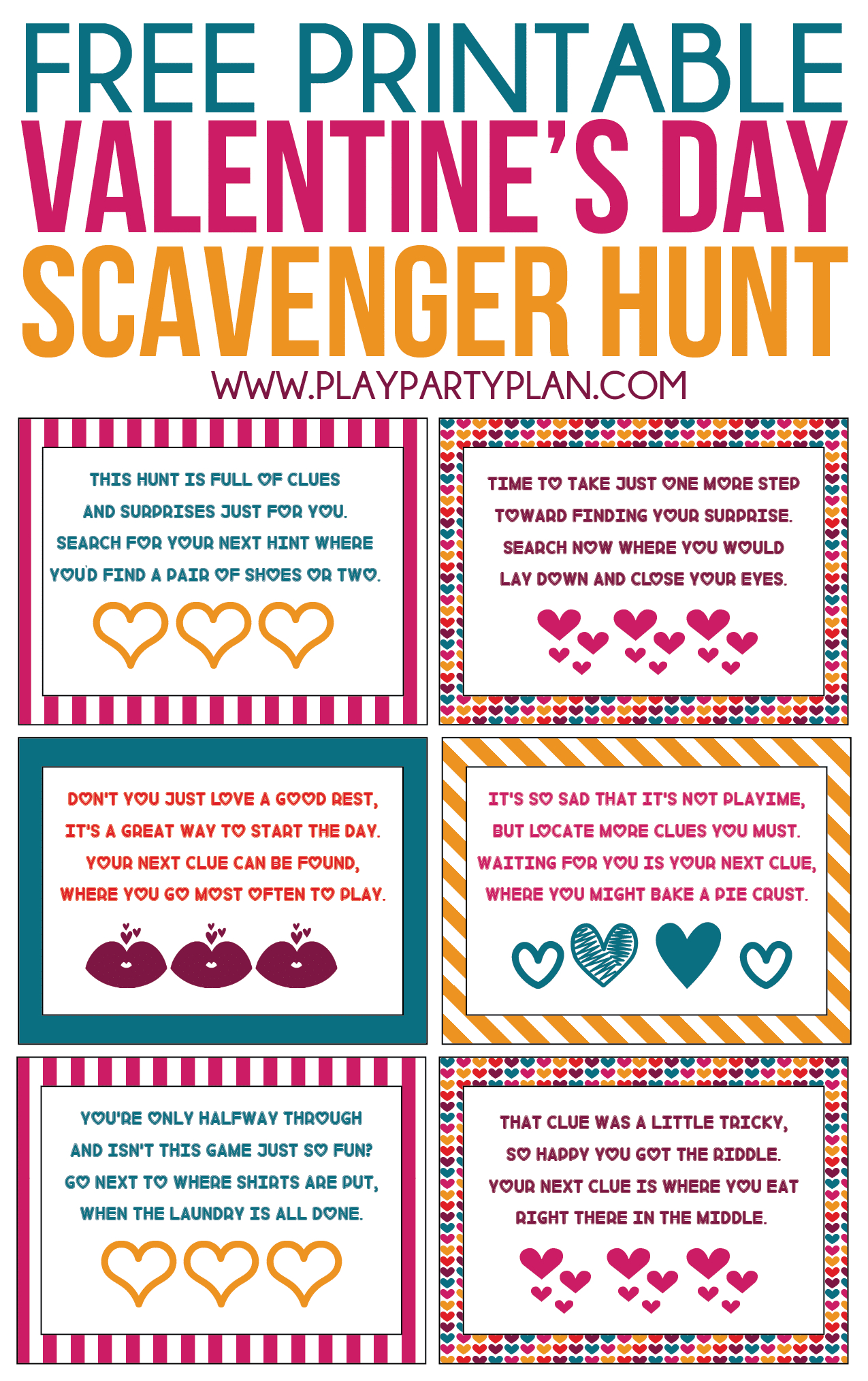 Free Printable Valentine s Day Scavenger Hunt Kids 