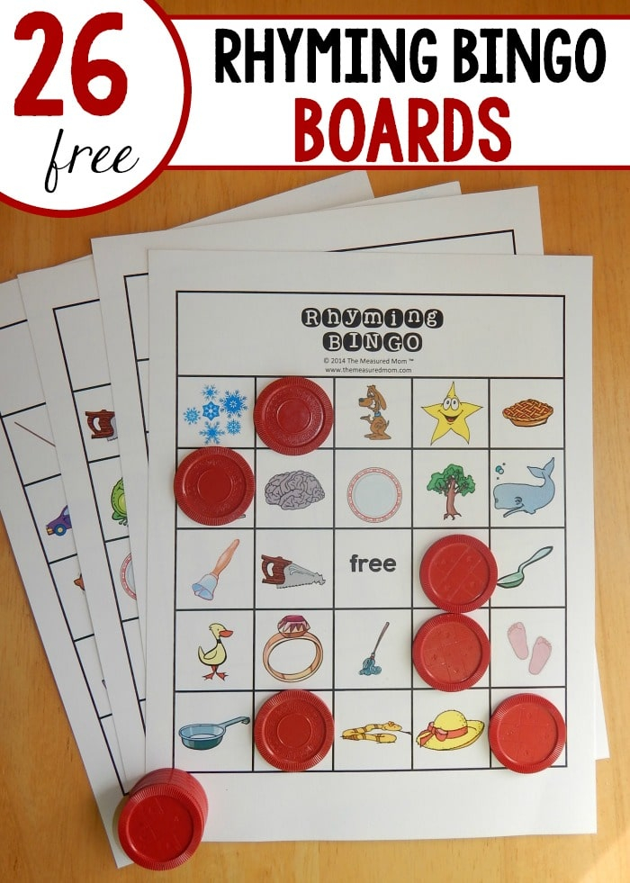 Free Rhyming Game A Classroom Set Of Rhyming Bingo The 