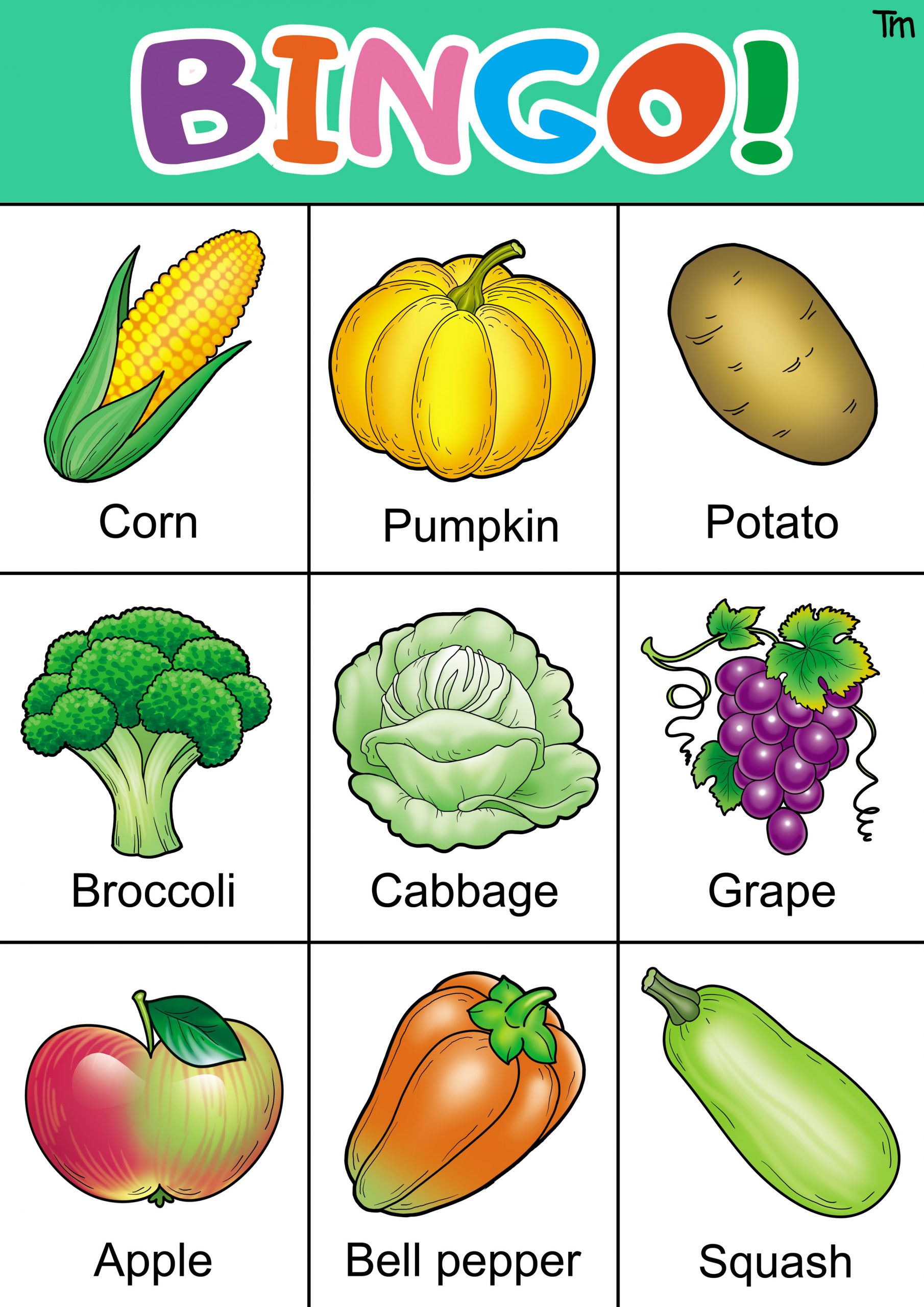 Fruit And Veggie Bingo Game With FREE Bingo Cards 