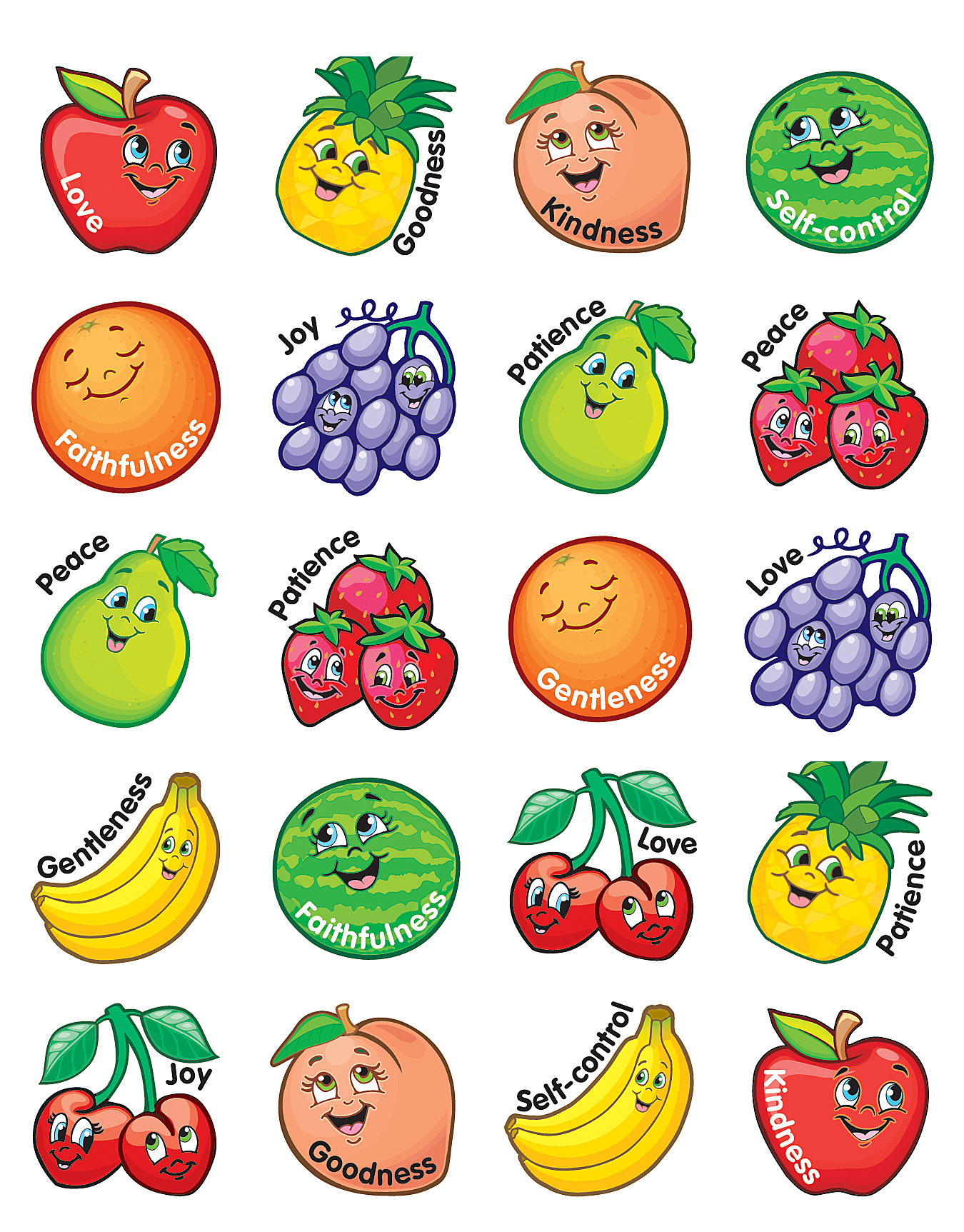 Fruit Of The Spirit Stickers TCR7041 Teacher Created 