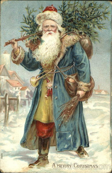 German Santa With Blue Robe Santa Claus