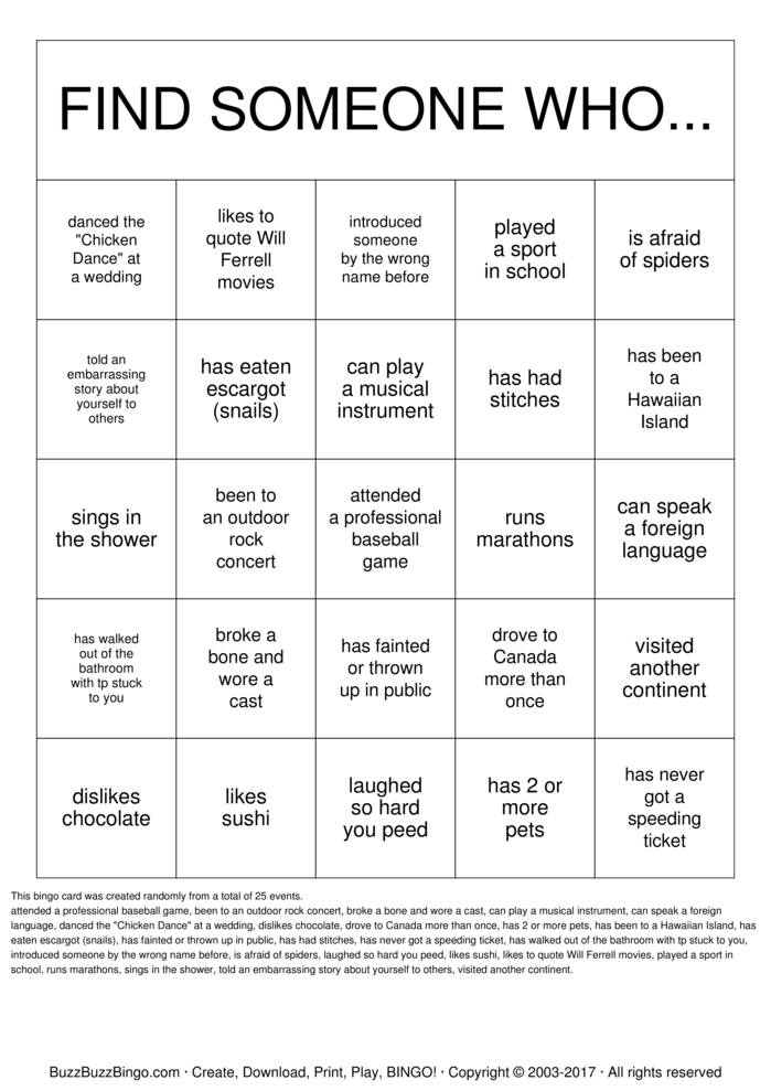 Getting To Know You Bingo Cards To Download Print And 