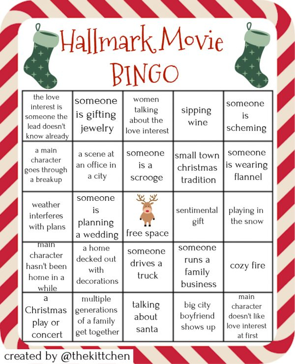 Hallmark Movie Bingo Cheesy Christmas Movie Bingo