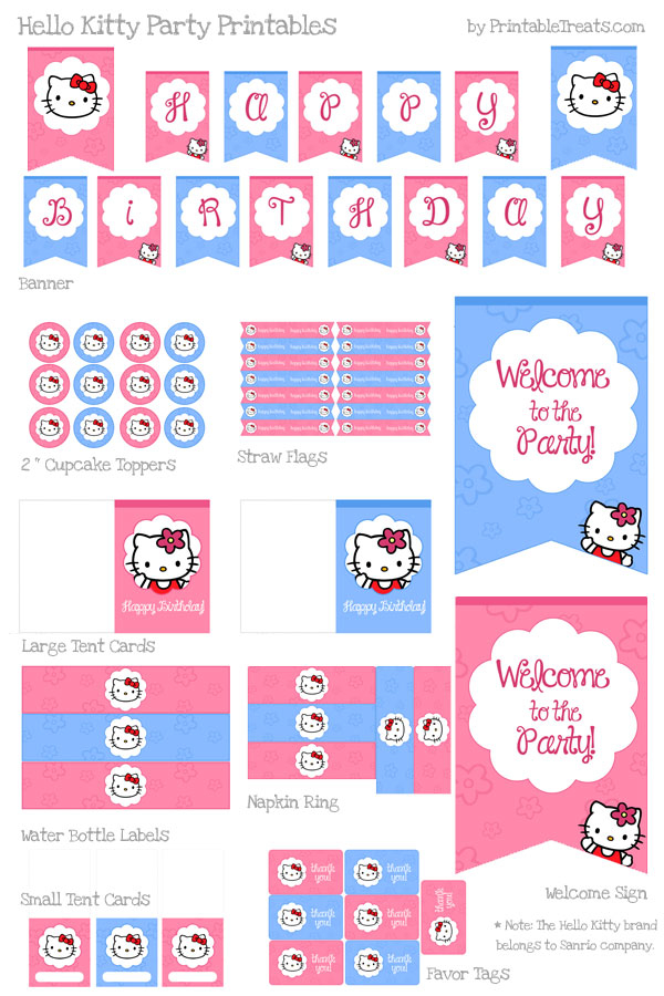 Hello Kitty Birthday Party Printables Printable Treats