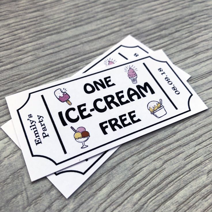 Ice Cream Tokens Personalised Wedding Tickets Qty 50 Brown