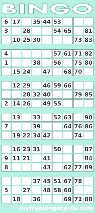 Image Result For Free Printable Bingo Cards 1 99 Bingo 