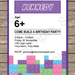 Lego Friends Birthday Invitations