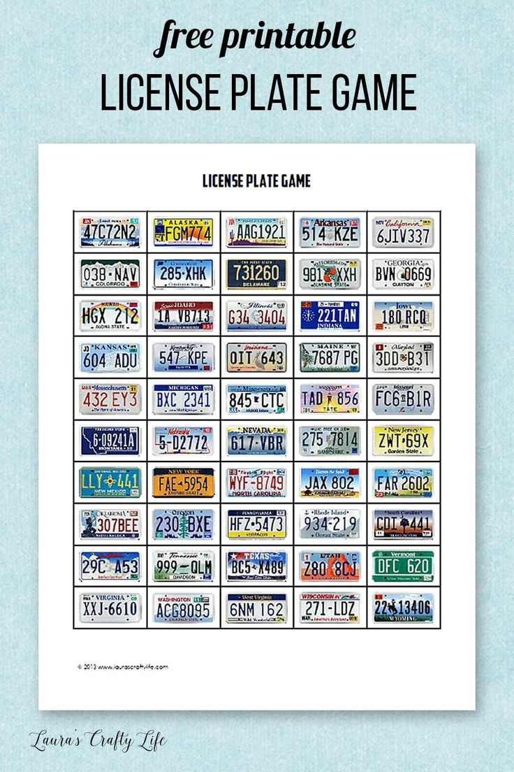 License Plate Game Free Printable Great Road Trip 