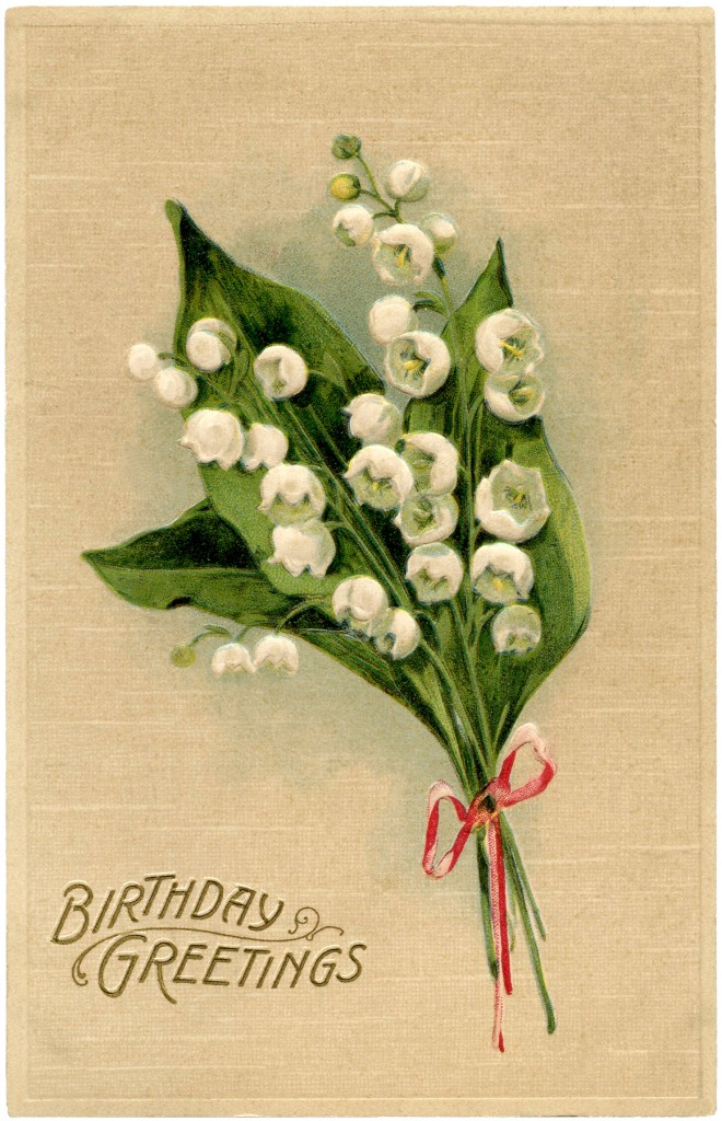 Lily Of The Valley Birthday Card The Graphics Fairy