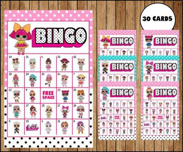 LOL Surprise Dolls Bingo Game Printable 30 Different 