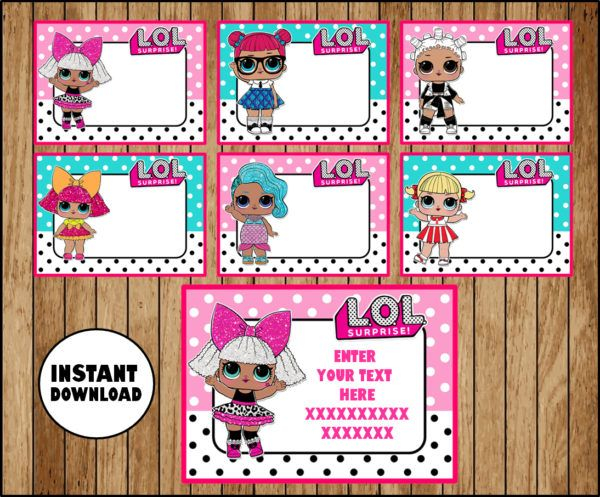 LOL Surprise Dolls School Label Name Label Name Tag 