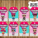 LOL Surprise Dolls Thank You Tags Printable LOL Dolls