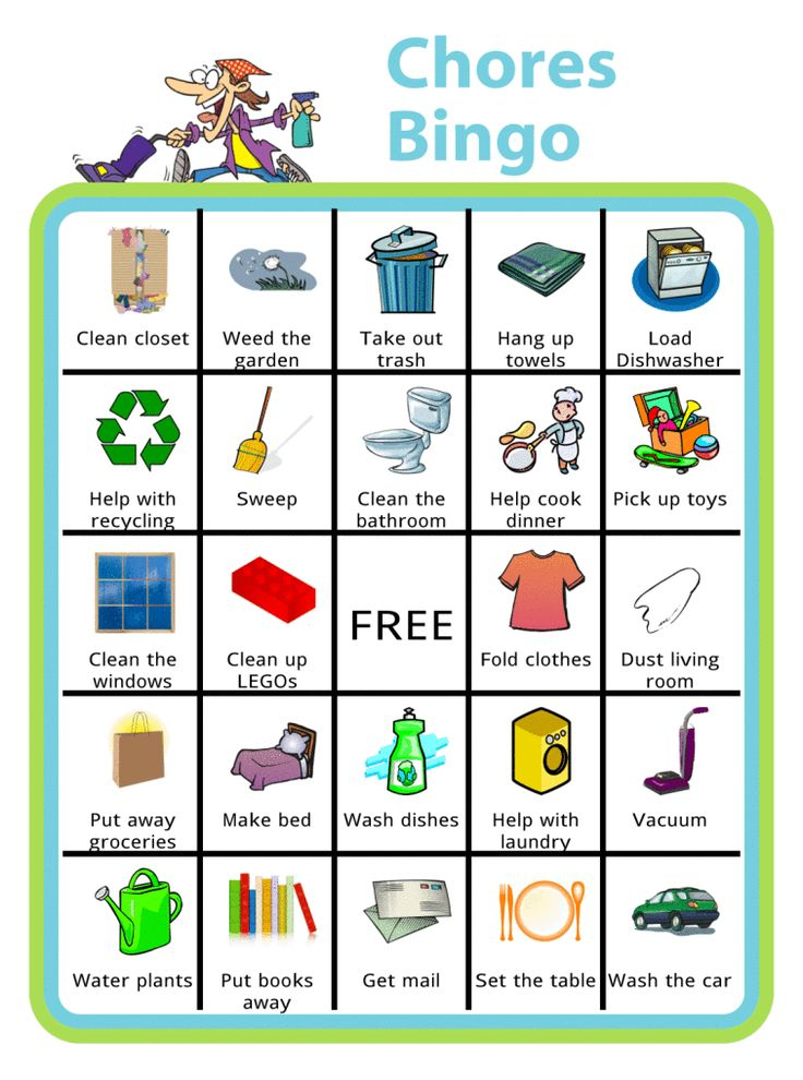Make Your Own Bingo Board Chore Chart Kids Chores For 
