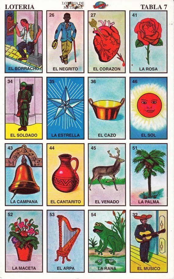 Mexican Loteria Cards The Complete Set Of 10 Tablas Etsy