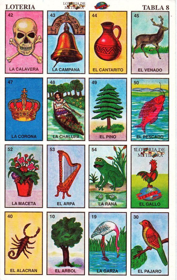 Mexican Loteria Cards The Complete Set Of 10 Tablas Etsy 