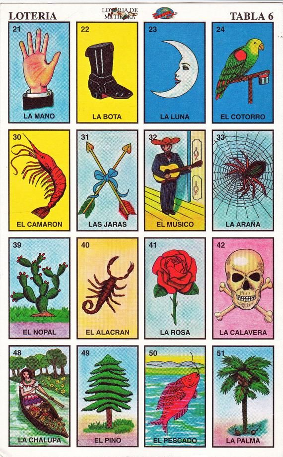 Mexican Loteria Cards The Complete Set Of 10 Tablas Etsy 
