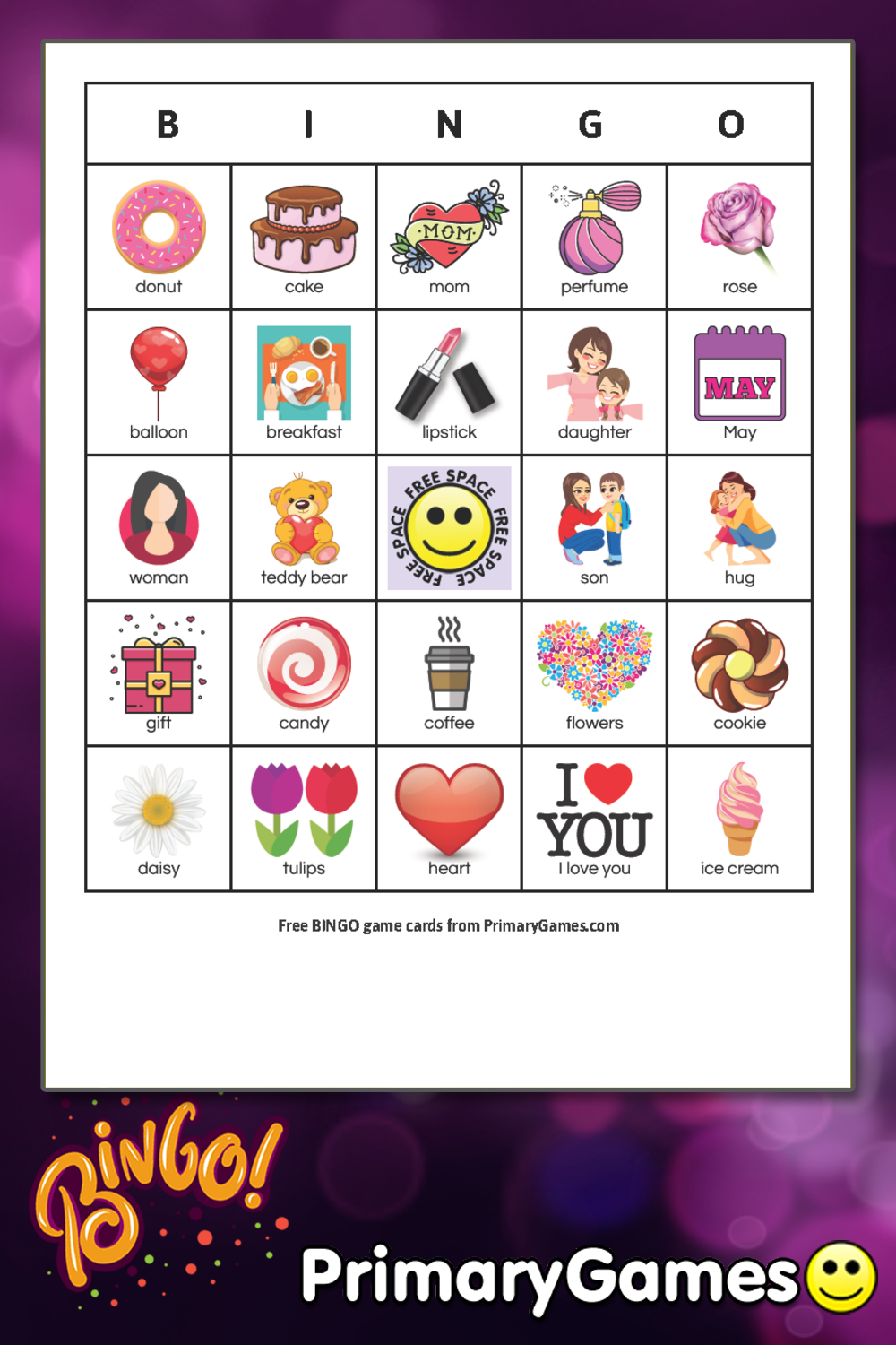 Mother s Day BINGO Game Card FREE Printable Game From 