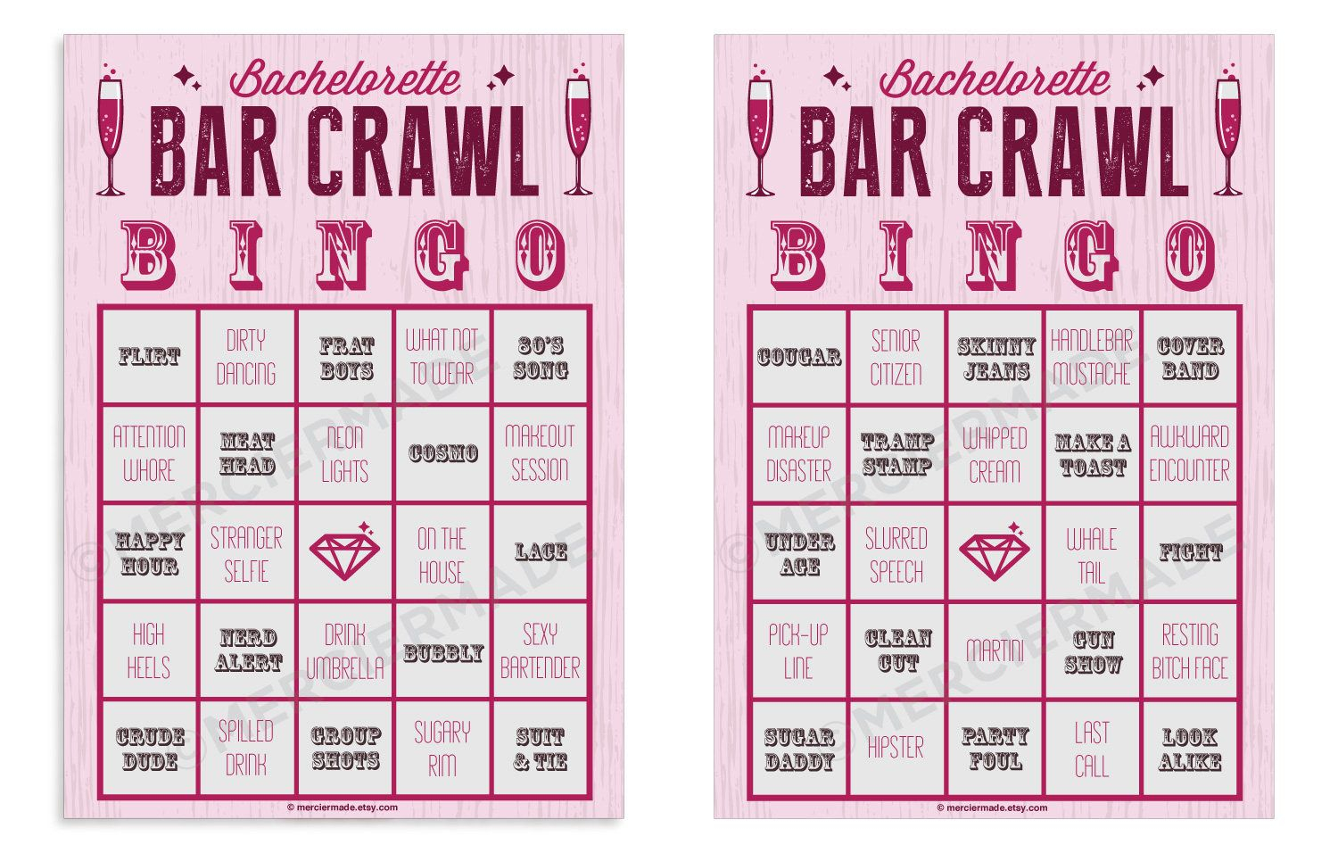 NEW Bachelorette Bar Crawl Bingo 2021 Edition 10 Card 