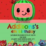 Personalize Editable Cocomelon Birthday Invitations