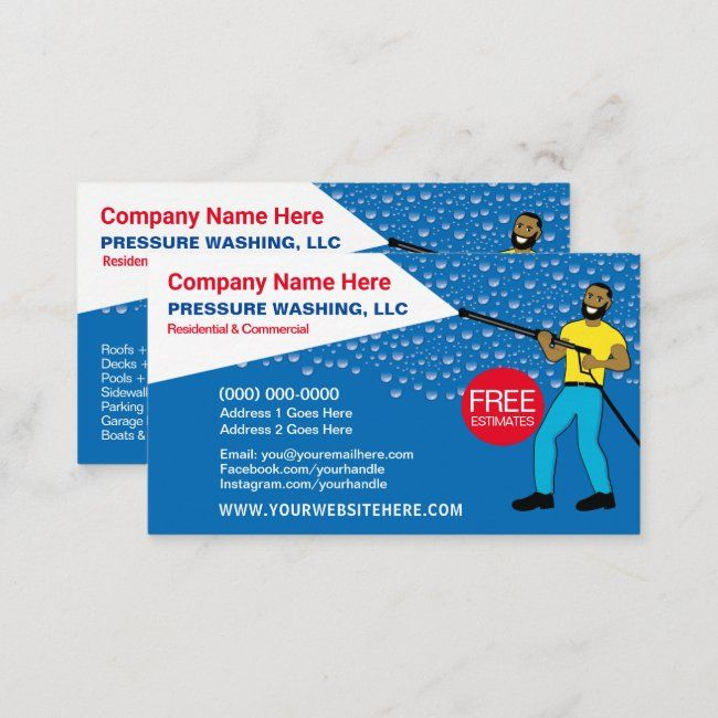 Pressure Washing Cleaning Template Business Card