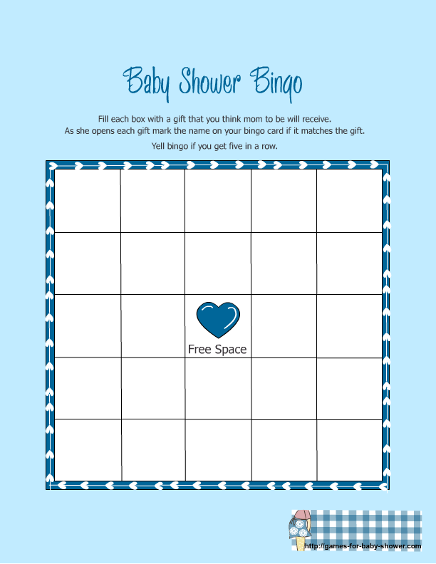 Printable Baby Bingo Blank Printable Baby Shower Bingo 