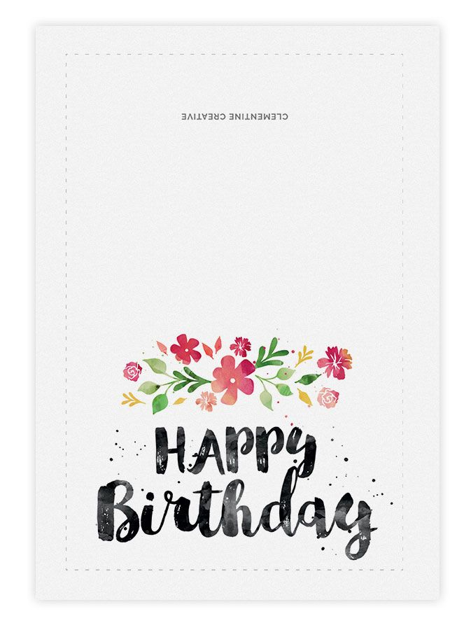 Printable Birthday Card Spring Blossoms Happy Birthday 