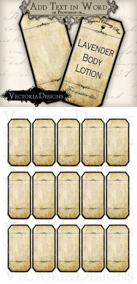 Printable Blank Apothecary Labels More Vintage Labels 