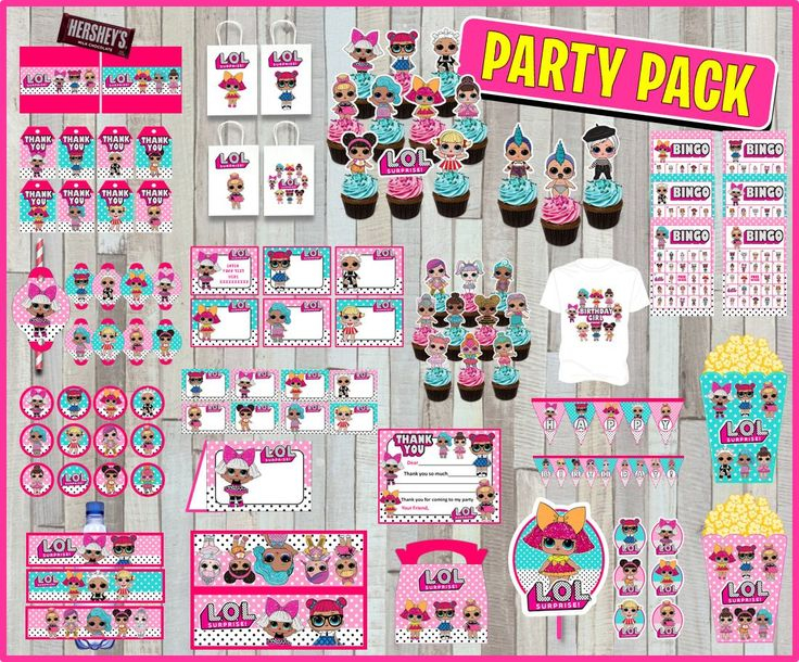 Printable LOL Surprise Dolls Birthday Party Decoration 