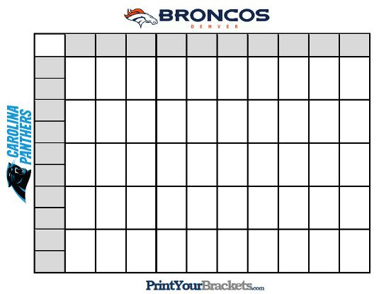 Printable Super Bowl Squares 50 Grid Office Pool 