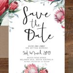Protea Save The Date Card Printable Save The Dates