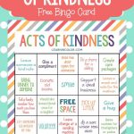 Random Acts Of Kindness For Kids With Free Bingo Card