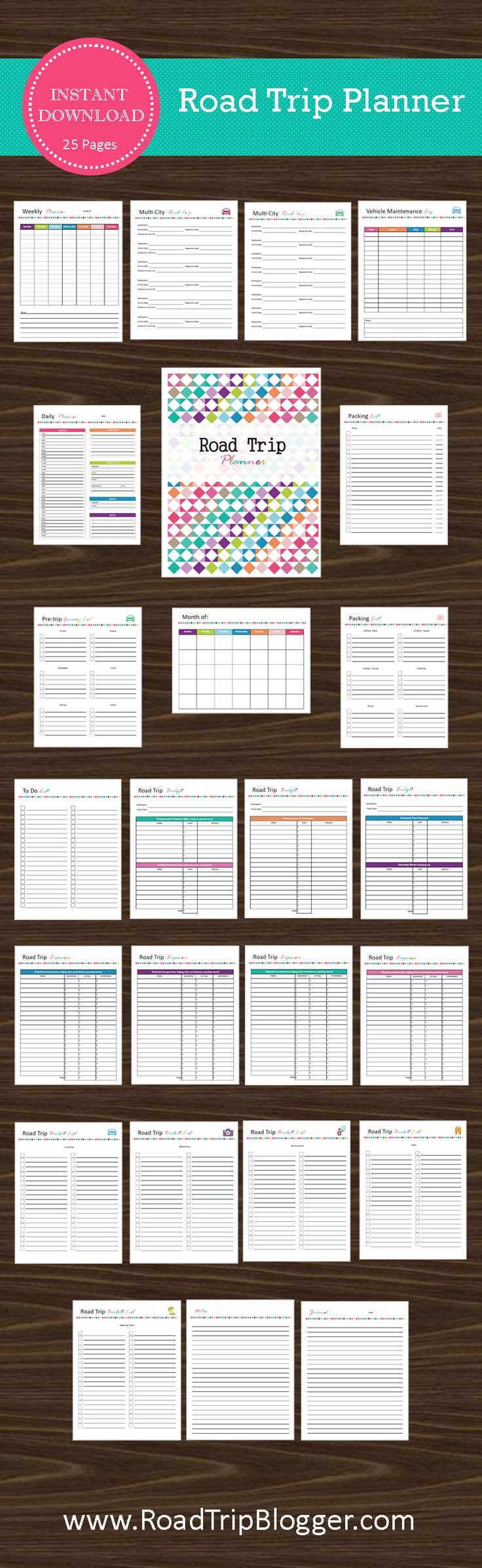 Road Trip Planner Printable And Editable Travel 