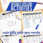 Spelling Activities For ANY List Of Words Editable