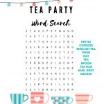 Tea Party Themed Word Search And Tea Party Themed