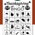 Thanksgiving Bingo Cards Printable Bingo Cards Black And