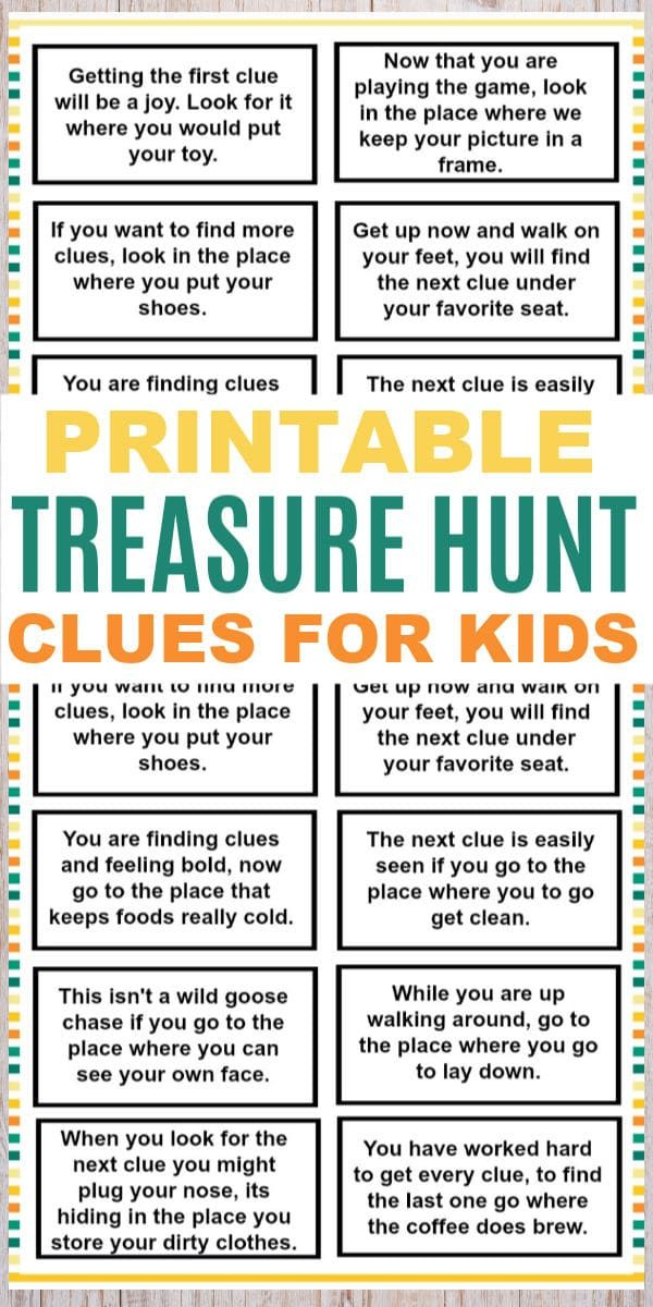 These Printable Treasure Hunt Clues For Kids Are A Fun And 