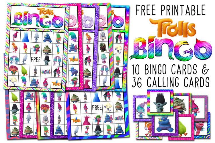 Trolls Free Printable Bingo Cards Trolls Birthday Party 