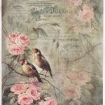Vintage Birds Roses A4 Rice Paper For Decoupage