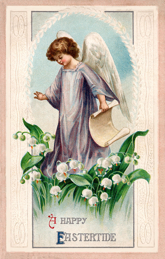 Vintage Easter Greeting Card Illustration A Vintage 