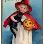 Vintage Halloween Clip Art Darling Little Witch Girl