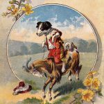 Vintage Image Cute Dog Rides Goat The Graphics Fairy
