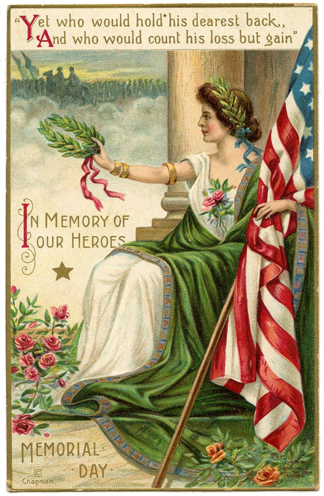 Vintage Memorial Day Image Lady Liberty 2 The Graphics 