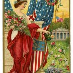 Vintage Memorial Day Image Lady Liberty Postcard The