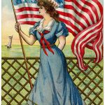 Vintage Patriotic Image 4th Of July Sailor Girl The