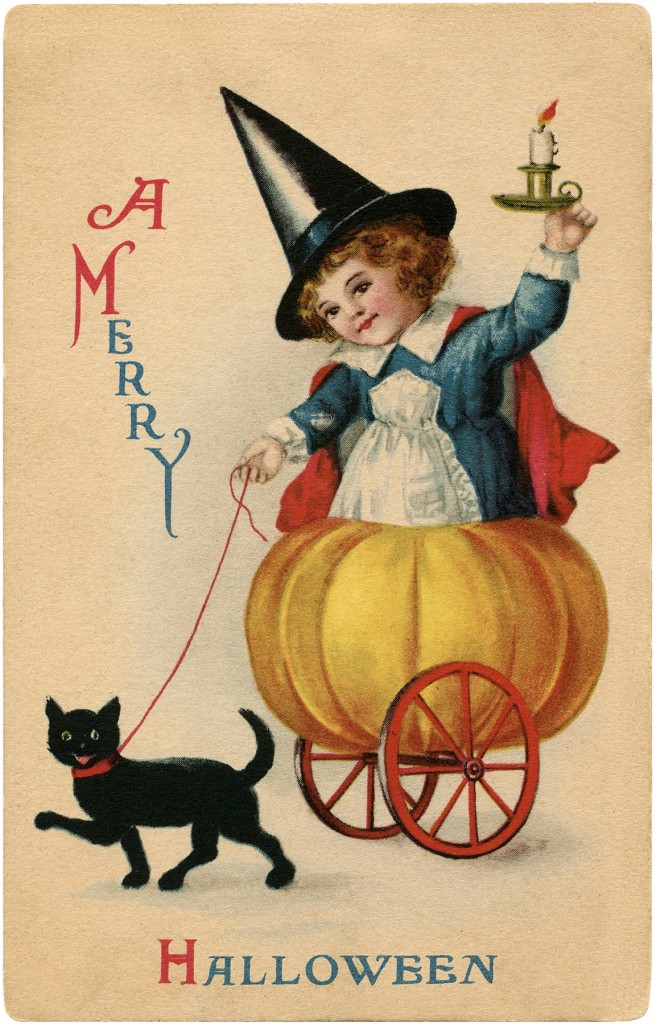 Vintage Sweet Halloween Witch Image Darling The