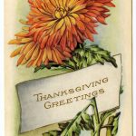 Vintage Thanksgiving Clip Art Mums Placecard The